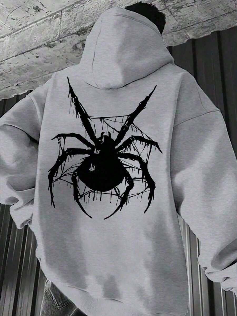 Spider Streetwear Hoodie For Men - Stylish Spider Jacket - Xám - Xem 1