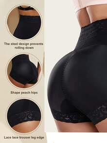 [Body Shaping And Slimming Triangle Underwear] Women's Hip Shaping Clothes, Belly Tightening And Hip Lifting Underwear, Hollow Shaping And High Waist Shaping Clothes, Slimming Triangle Underwear-Summer Chic Gym Athletic Shorts Women's Shorts - 黑色 - 查看 6