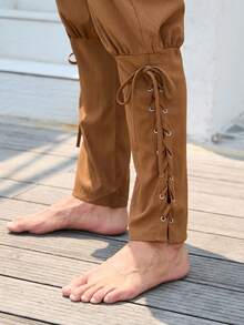 男士海盗中世纪角色扮演文艺复兴休闲裤 - 駝色 - 查看 5