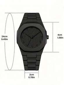 Set Jam Tangan Pria Kelas Atas Berbahan Plastik Quartz, Isi 2 Buah - Hitam - View 4
