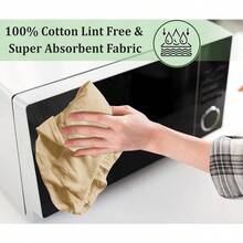 RUVANTI - Juego de 12 toallas para saco de harina 28 x 28 pulgadas 100% algodón lavables a máquina absorbentes toallas de cocina para secar y limpiar color camello - Gris - Ver 4