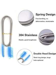 Estilo61 PulgadasLimpiador De Nailon De Doble Extremo,Cepillo Para Polvo De Drenaje Flexible De Acero,Manguera EláStica Botella De Limpieza Cepillos 2 Cepillos De PajaVersióN Mejorada - 1 - Ver 3