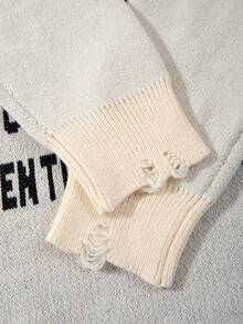 Sweater Rajut Unisex dengan Motif Huruf Grafis ANDREILEE, Cocok untuk Musim Gugur dan Musim Dingin - Aprikot - View 9