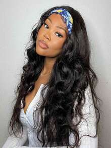 Body Wave Headband Wig Human Hair Wigs Glueless Wigs Human Hair For Black Women Human Hair Glueless None Lace Front Wigs 150% Density Wear And Go Wig Machine Made Headband Wigs - SNatural - View 2