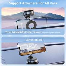 Upgraded 360° Nano Gel Vacuum Magnetic Phone Holder, Car Phone Holder , Suction Cup Phone Mount For Car/For 17 Pro Max,Retractable Hands-Free Suction Cup Phone Mount For Car/Gym/Mirror/Smooth Surface, Compatible With Android And All Smartphones - A - View 6