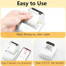 Marklife P50 White Thermal Label Maker, Inkless Printer, Portable Wireless Label Printer For Barcode, QR Code, Jewelry, Retail Clothing Tag, Labeling, Home, Office, Compatible With Phone Android, IOS, With 1 Roll Sticker