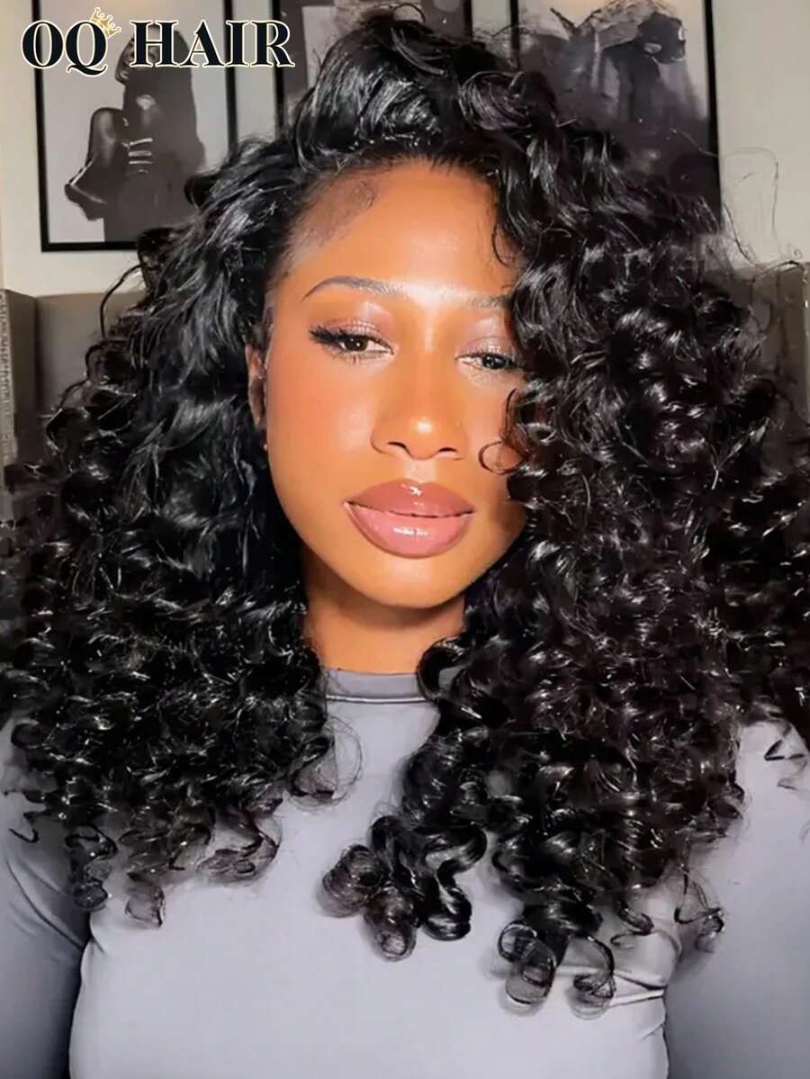 OQ 16-26英寸，180%密度，自然色，可佩戴假发，配有卷发棒，光滑直发底座，佩戴灵活，无需胶水或假发帽，自然发际线，适合初学者，无缝翻转假发，适合万圣节和圣诞节。 - SNatural - 查看 1