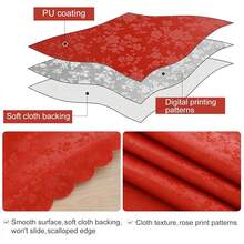 Mantel rectangular Smiry, manteles de vinilo resistentes y impermeables, cubierta de mesa lavable y limpiable para cocina y comedor (Rojo, 54 pulgadas X 78 pulgadas) - Rojo, 78 x 54 pulgadas, rectangular - Ver 4