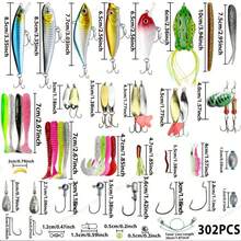 302/226/170/109/76 PC Bait Set, Including Hard Bait, Plastic Swimming Bait, Fishing Accessories, Tracking Box, Pencil-Shaped Mino Fish Wave Climbing, Swing Bait, VIB Spoon Spinner, Lead Hook, Fishing Gear Set - Multicolor - View 2