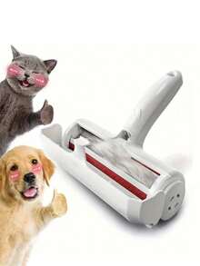 1 Pet Hair Remover, Pet Hair Lint Roller, Cat And Dog Hair Remover, Suitable For Sofas, Furniture, Carpets, Car Seats, Reusable Roller With Self-Cleaning Base - Multicolor - View 2