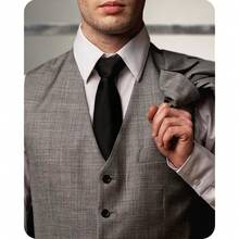 Boxed-Gifts Clip On Ties For Men - Premium Black Solid Color Clip On Tie,ExtraLong-24inch,Black - 黑色 - 查看 7