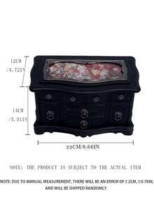 1个三层复古欧式首饰盒，天鹅绒抽屉，大容量，可收纳耳环、项链、配饰、手镯，非常适合作为圣诞节、情人节、周年纪念礼物，女士首饰收纳盒，首饰托盘，可堆叠首饰架 - 彩色 - 查看 16