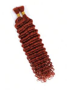 2pcs Braiding Hair Bulk No Weft Deep Wave Crochet Human Hair Solid Color 350A# Virgin Human Hair Extension Knotless Braids Hair Extensions - S350A - View 2