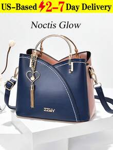 Colorful Shoulder Bag, Stylish Heart Shape Metal Tassel Decorated Crossbody Bag, Women's Top Handle Wallet, Best Mother's Day Gifts Ever Can Be Used As Valentine's Day, Thanksgiving, Halloween,Christmas Gift. Wedding Banquet. - 彩色 - 查看 12