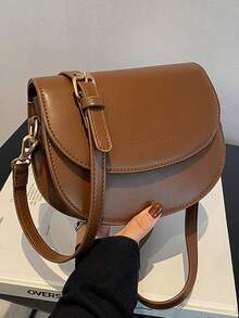 1. Letter Pattern Saddle Bag, 2. Fashionable Solid Color Crossbody Bag, 3. Women's Small Flap Wallet - Cà phê nâu - Xem 9