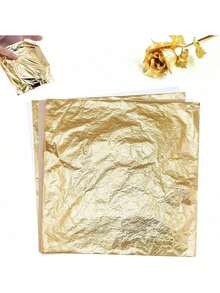 Estilo100 Páginas Hoja de Oro, Hojas de Hoja de Imitación para El Arte Hágalo Usted Mismo Artesanía Dorada, Decoración de Pasta Muebles Papel de Oro Lámina para Muebles Marco de Fabricación ArtesanalVersión mejorada - 400 páginas, 14 cm - Ver 9