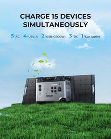 OUKITEL P5000 Pro Solar Generator(2025 NEW), 5120Wh Solar Power Station With 5x3600W AC Outlets (6000W Peak), 1800W Fast Charging, Emergency Power Station For Home, Camping & RVs, Battery Backup - 查看 7