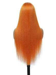 Ginger Orange 13x4 HD Lace Front Bob Wigs Pre Plucked Pre Bleached 180% Density Straight 13*4 Transparent Ear To Ear Lace Frontal Wig With Baby Hair For Women Synthetic Fibers Human Blended Hair Wig 8-34inch 350# - S350 - View 25
