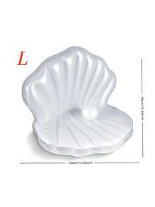 1件珍珠贝壳充气成人漂浮泳池床，水上游戏游泳圈，可折叠休闲椅，条纹三管漂浮平台，适合泳池派对和聚会 - 彩色 - 查看 4