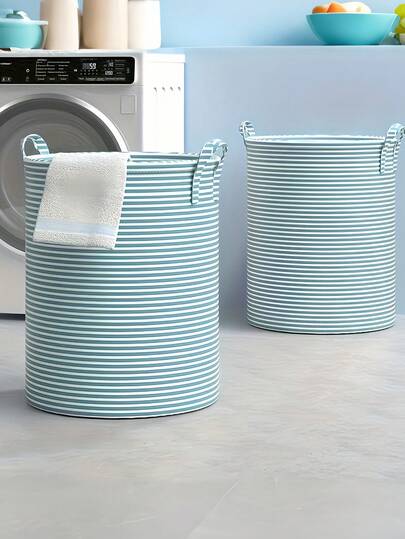 ตะกร้าใส่ผ้าพับได้มีหูหิ้ว กล่องเก็บของในบ้านอเนกประสงค์สำหรับเสื้อผ้า ของเล่น และสิ่งของอื่นๆ อุปกรณ์เสริมสำหรับห้องซักรีด ตะกร้าใส่ผ้า ถุงซักผ้า ของตกแต่งห้อง ของตกแต่งบ้านห้องนอน ที่เก็บของในห้องน้ำ