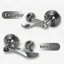 Cerradura de Manija de Cromo Espejo y Níquel Satinado Cerradura de Puerta Palanca de Puerta para Recámara, Paso y Baño con Llave SW-54ET03SN20,37269467 - Amarillo Mostaza - Ver 6