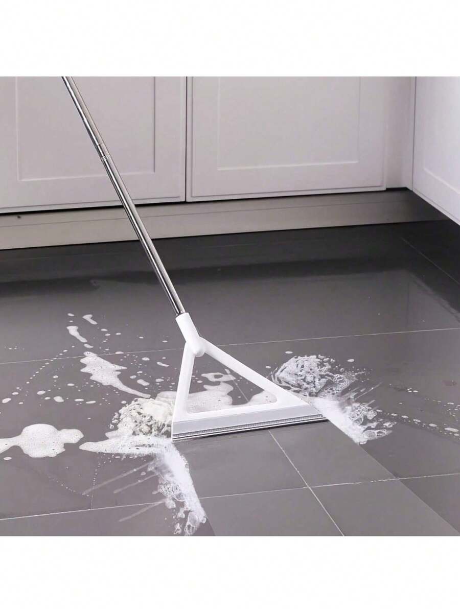 1 Pcs 2025 New Multifunctional Silicone Broom, Extra Long Magic Broom With Detachable Head, Double-Sided Silicone Scraper, Durable Handle, Suitable For Hard Floors And Carpets Effective Removal Of Hair And Dust, Minimalist Style-Bathroom-Kitchen - 白色-1 pcs - 查看 1