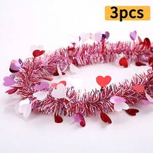 3/1pc Valentine's Day Wire Wreath, Red Heart-Shaped Wire Wreath Decoration, Red And White Twisted Wire Wreath, Valentine's Day 6.56 Ft Heart-Shaped Wire Wreath, Suitable For Wedding Parties, Home, And Everyday Decorations. - Multicolor - View 16