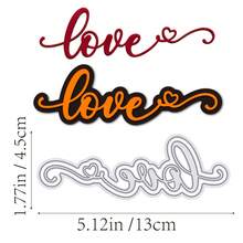 1PC Love Metal Cutting Dies, New Arrival Die Cuts, Embossing Stencils For DIY Crafting Scrapbooking Supplies, Template Mould, Photo Album Decorative Paper Die Cuts For Card Making, DIY Craft Decoration - Silver - View 6