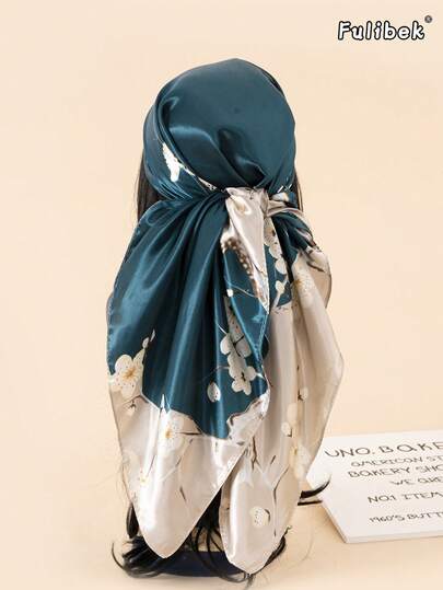 1pc 90cm Printed Scarf/Bandana, Women's Fashion Accessory Suitable For All Seasons, Beach, Daily Life, Adding Stylish Accent To Your Look