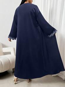 女士优雅刺绣长袖宽松阿拉伯长袍，适合春假、新年、情人节、新年、沙滩、夏季假期穿着