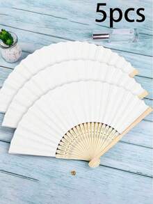 10/1 Set Elegant White Folding Fans, Paper Folding Fan Gift Set, Hand Held Folding Fan, White Paper Hand Fan, White Bamboo Folding Fan, Hand Fan, Paper Folding Fan, DIY White Craft Fan, Bride Bamboo Handheld Folding Fan, Suitable For Bridesmaid Gifts And Wedding Decorations, Wedding Ceremony, Engagement, Graduation, Wedding Party Decor, Bedroom Home Dining Table Centerpiece, Wedding Favors, Wedding Table Decor, Bridal Party Photo Props