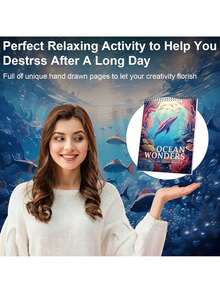 EstiloLibro Para Colorear Para Adultos Con RelajacióN, DiseñO Espiral Y ImpresióN Unilateral, Libro De Colorear De Flores Con Papel Grueso, Ideal Para Adultos Aliviar EstréS Y AnsiedadVersióN Mejorada - Mundo oceánico - Ver 4