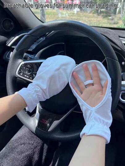 زوج من قفازات الدراجات الهوائية الصيفية، قفازات خفيفة بدون أصابع للقيادة، حماية من الأشعة فوق البنفسجية، قابلة للتنفس، مضادة للانزلاق، مناسبة للأنشطة الخارجية والسفر وإكسسوارات السيارات للنساء