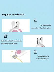 PETSIN 1 件裝迷你貓狗帶燈指甲刀,適合修指甲 - 彩色 - 查看 4