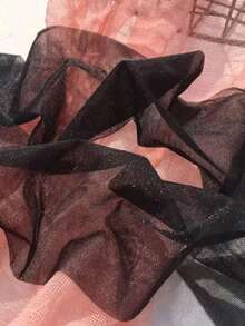 1双女士超薄透明黑色高光亮片连裤袜 - 前卫性感闪亮美腿，适合主题派对、夜店狂欢和浪漫之旅 - 黑色 - 查看 4