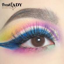 FRESH LADY 随机颜色赠品 Freshlady Queen 巧克力色隐形眼镜 1 年一次性万圣节服装角色扮演 - 巧克力棕 - 查看 3