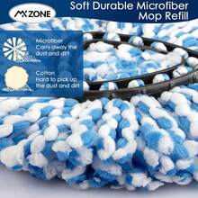 Spin Mop Head Replacement Base Handle Compatible With O Cedar Rinse Clean 2-Tank System, 4 Replace Heads, 1 Mop Handle, 1 Base And 1 Scrub Brush Combo Set,7pcs2-TankMopSet - Bộ lau nhà 2 bình chứa 7 món - Xem 9