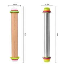 Adjustable Thickness Roller Pin With Measurement Scale, Non-Stick Wooden Rolling Pin For Dough, Baking And Pastry Making - Multicolor - View 2