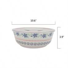 Pioneer Woman Hattie Bamboo Melamine Bowl Set – 6-Piece Multicolor With Storage Lids - mặc định - Xem 7