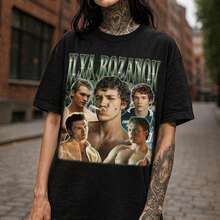Camiseta de rap pirata de Ilya Rozanov, Camiseta vintage de confort pirata de Connor Storrie Rozanov, Camiseta de hockey de Ilya Rozanov de Shane Hollander - Negro - Ver 1