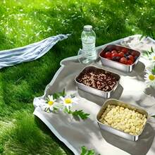 LAISONWARE 12件套防漏不锈钢食品储物盒套装 - 可堆叠，带透明盖，适合居家、办公和旅行 | 方便备餐、露营和时尚收纳 - 彩色 - 查看 5