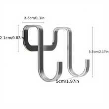 2pcs Set Double Hooks | Metal Door Side Clothes And Towel Hooks For Bedroom, Bathroom, Kitchen | Easy Install, Unfinished Finish - Multicolor - View 8