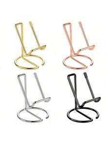 1pc Iron Wire Metal Phone Stand, Minimalist Iron Art Desktop Phone/Tablet Holder, Creative Metal Phone/Tablet Stand - Multicolor - View 6