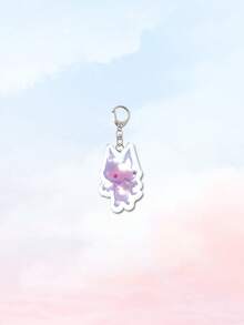 1个亚克力可爱卡通3D猫咪钥匙扣 卡通主题钥匙链挂件 背包装饰/包包配件/书包配件/钱包挂件/朋友礼物