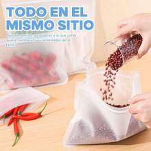 bolsas silicona reutilizables 10 Piezas10 Bolsas de Silicona para Alimentos bolsa silicona reutilizable bolsa de silicona bolsas de silicona para congelar alimentos Tres combinaciones - como en la foto - Ver 3
