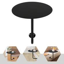 SanBouSi Wall-Mounted Minimalist Round Table With Black Iron Top, Space-Saving, Durable, Stylish Design For Bars, Kitchens, Offices, And Small Spaces - Black - View 9