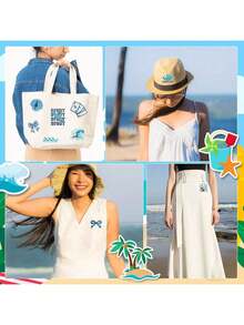 EstiloTendencia24 Parches Para Planchar Para Sombreros Y Ropa, Parches De Playa Bordados En El OcéAno, Parches De Sombrero De Verano Azul Para Sombreros De Camionero, Tela Vaquera, Bolsas De PlayaCalidad PremiumVersióN Mejorada - 1 - Ver 5