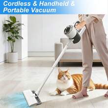 2-In-1 Wireless Vacuum Cleaner And Mop Combo With LED Display, Powerful Suction Cordless Stick Vacuum Cleaner, Lightweight Handheld Vacuum For Floor, Carpet, Pet Hair - USB Rechargeable, 2000mAh, 11.1V, 140W