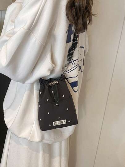 Bolsa de teléfono con cordón negro linda y soñadora, bolsa bandolera, monedero, adecuada para deportes, casual, universidad/escuela, niñas, esencial para viajes y ocio