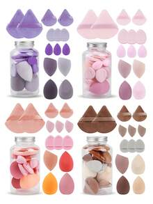 14pcs/Set Drift Bottle Makeup Sponge, Ultra Soft Sponge Puff In Jar, Dry & Wet Dual-Use Makeup Blender